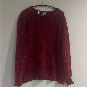 Karen Scott Women's Deep Red Crew Neck Sweater